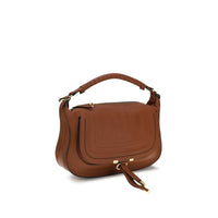 Chloé Brown Calf Leather Small Marcie Shoulder Bag
