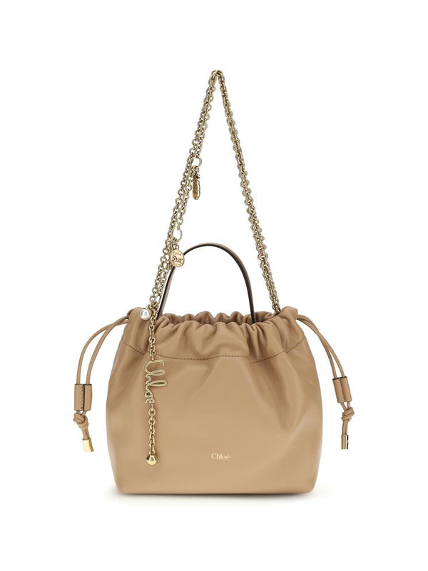 Chloé Icons Chain Shoulder Bag — Beige