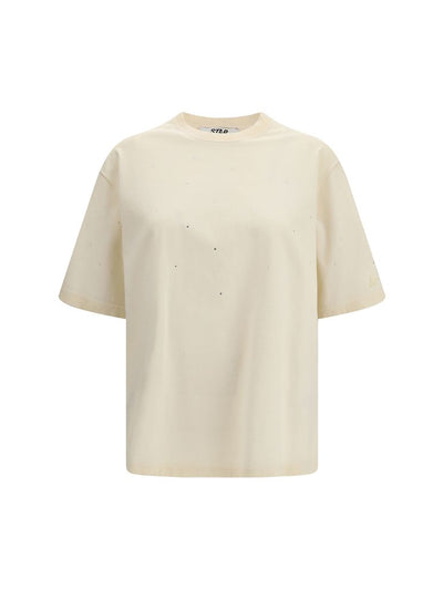 Golden Goose Star Logo Cotton T-Shirt — Beige