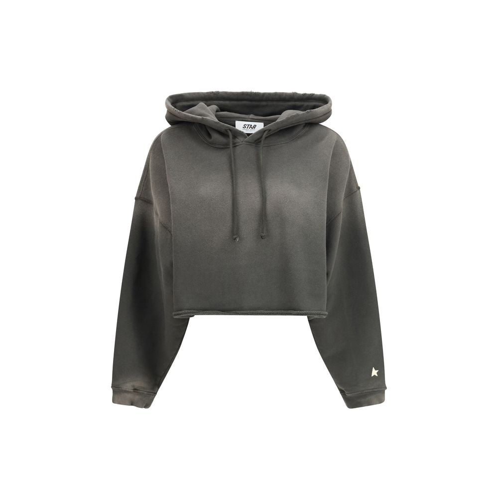 Golden Goose Distressed Cropped Logo Hoodie