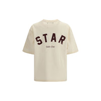 Golden Goose Star Logo Cotton T-Shirt — Beige