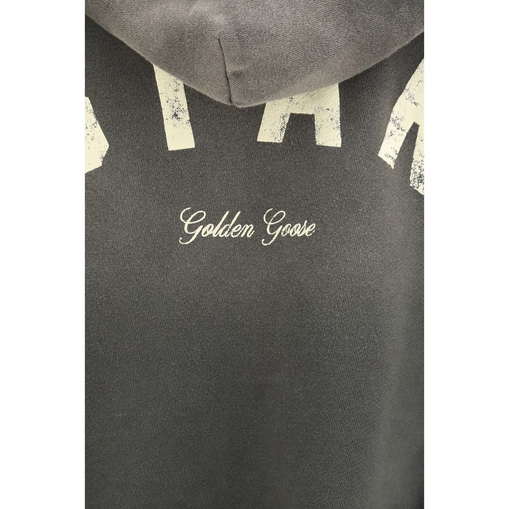 Golden Goose Distressed Cropped Logo Hoodie