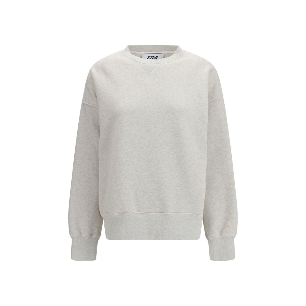 Golden Goose Star Crystal Logo Cotton Sweatshirt — Grey