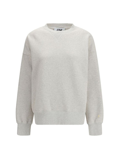 Golden Goose Star Crystal Logo Cotton Sweatshirt — Grey