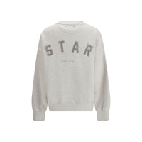 Golden Goose Star Crystal Logo Cotton Sweatshirt — Grey