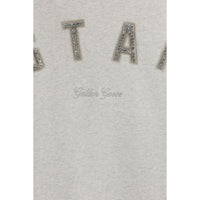 Golden Goose Star Crystal Logo Cotton Sweatshirt — Grey