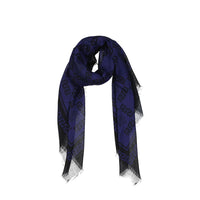 Versace Modal-Silk Blend Fringe Scarf — Blue