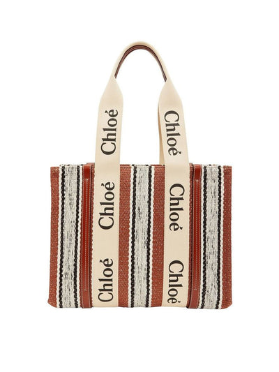 Chloé Brown Linen Tote Bag