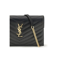 Saint Laurent Cassandre Quilted Leather Mini Bag — Black