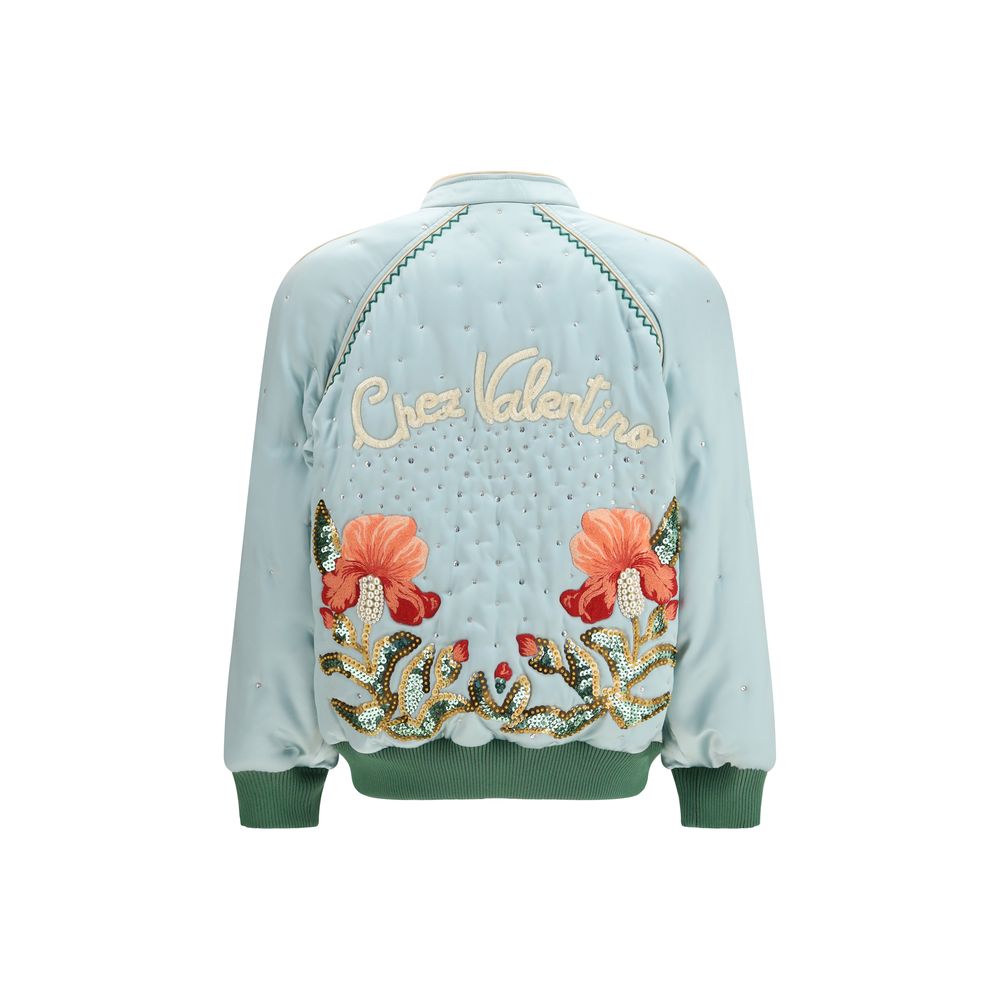 Valentino Sequin-Embroidered Silk Crepe Satin Jacket
