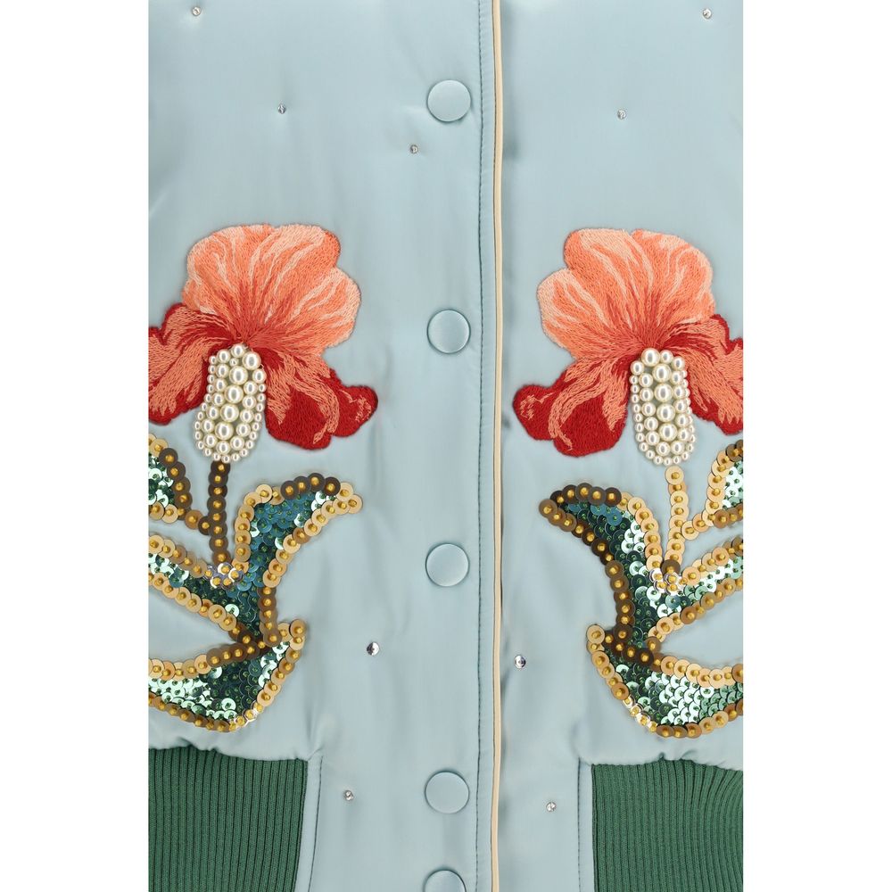 Valentino Sequin-Embroidered Silk Crepe Satin Jacket