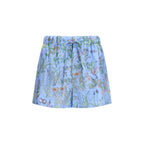 Gucci Floral Print Silk Twill Shorts