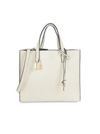 Marc Jacobs Grind Mini Pebbled Leather Tote — Marshmallow
