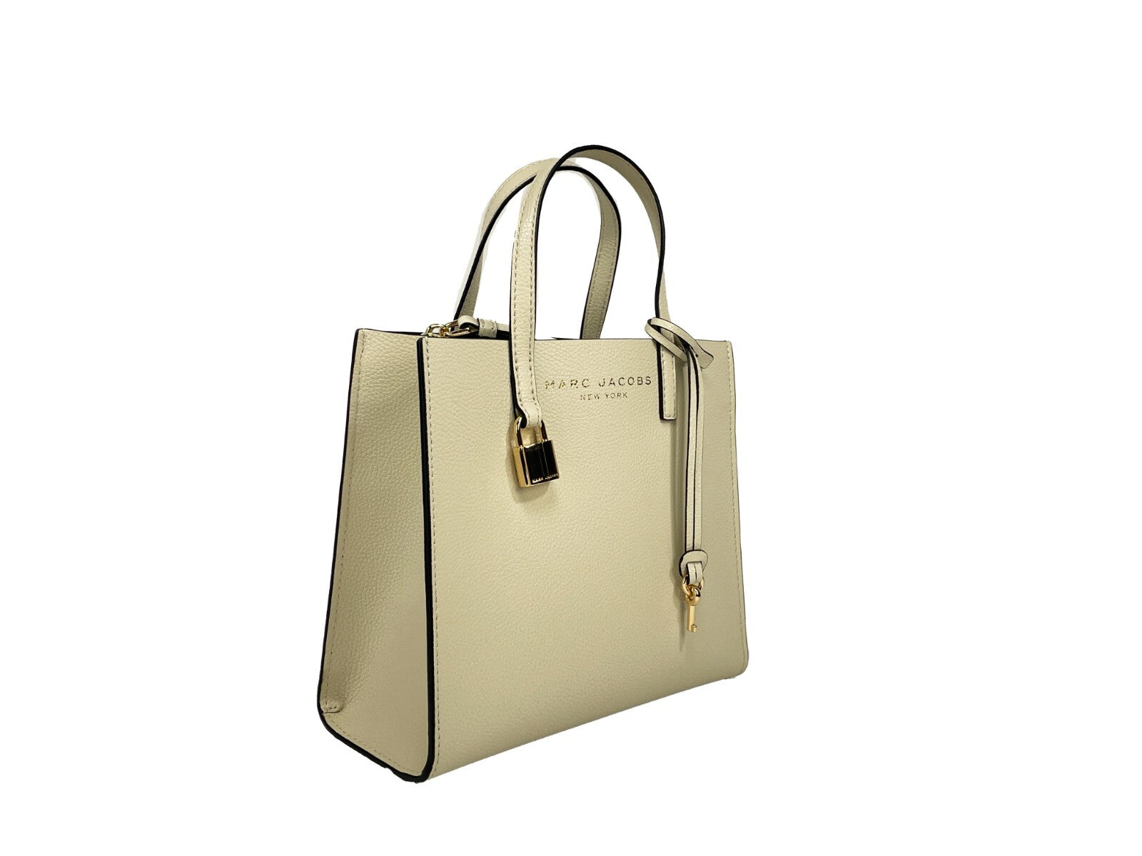 Marc Jacobs Grind Mini Pebbled Leather Tote — Marshmallow