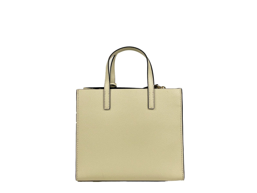 Marc Jacobs Grind Mini Pebbled Leather Tote — Marshmallow