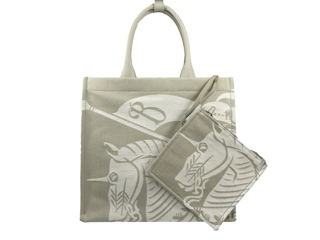 Burberry EKD Canvas Tote Bag with Equestrian Knight Print