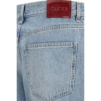 Gucci Straight-Leg Denim Jeans — Light Blue