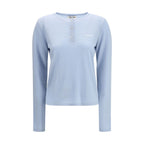 Miu Miu Cashmere Henley Long Sleeve T-Shirt