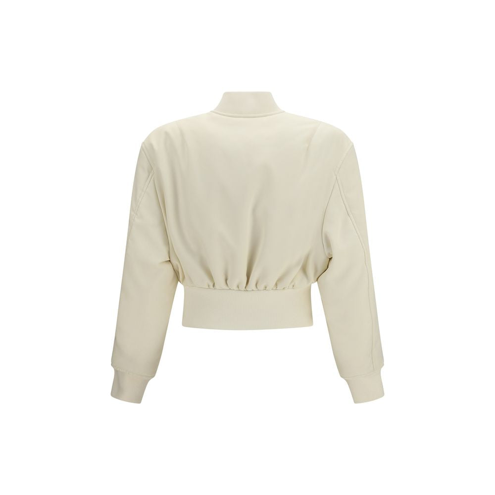 Balenciaga Cropped Technical Faille Bomber Jacket