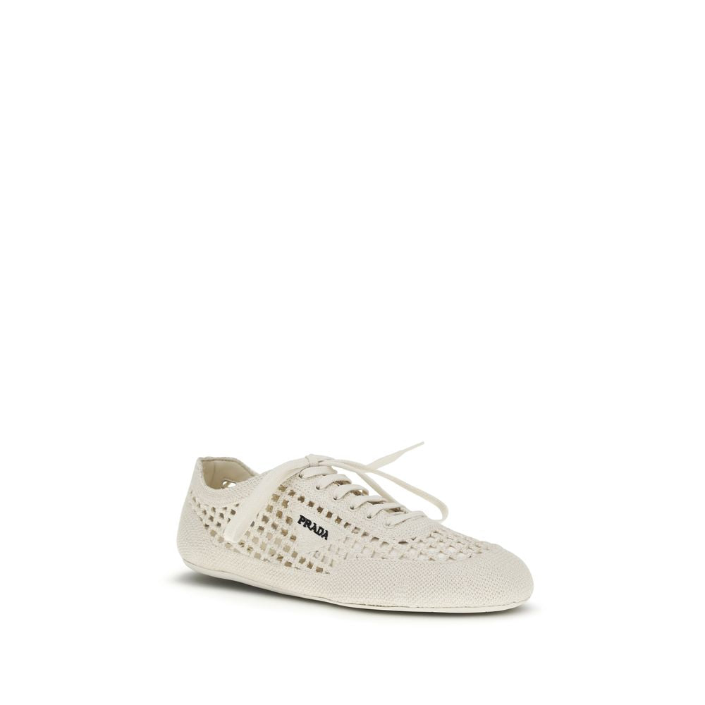 Prada Crochet Knit Logo Sneakers
