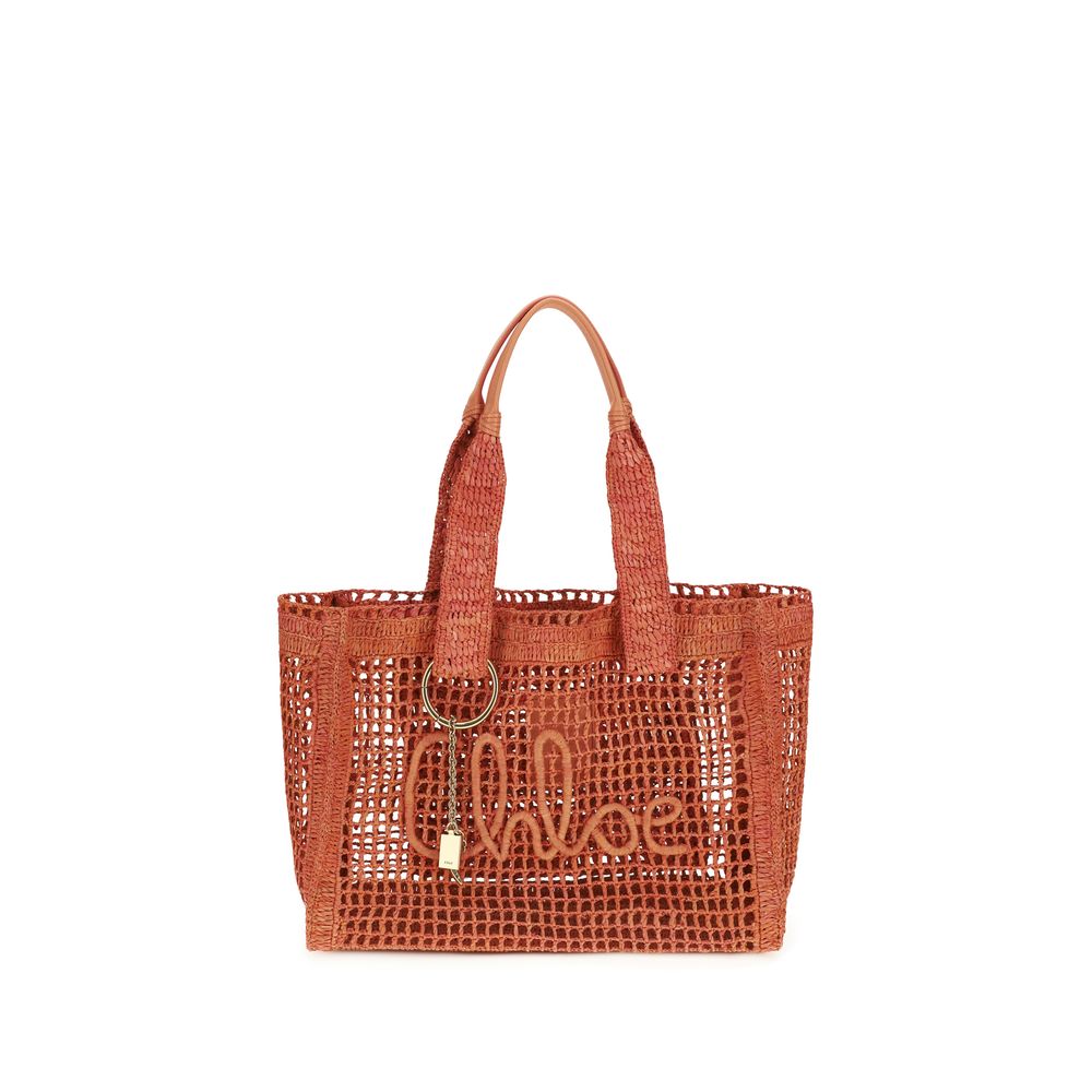 Chloé Multicolor Raffia East-West Banana Tote Bag