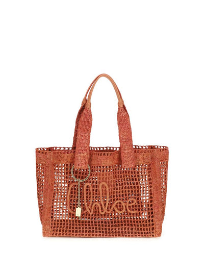 Chloé Multicolor Raffia East-West Banana Tote Bag