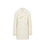 Prada Double-Breasted Wool Coat – Ivory