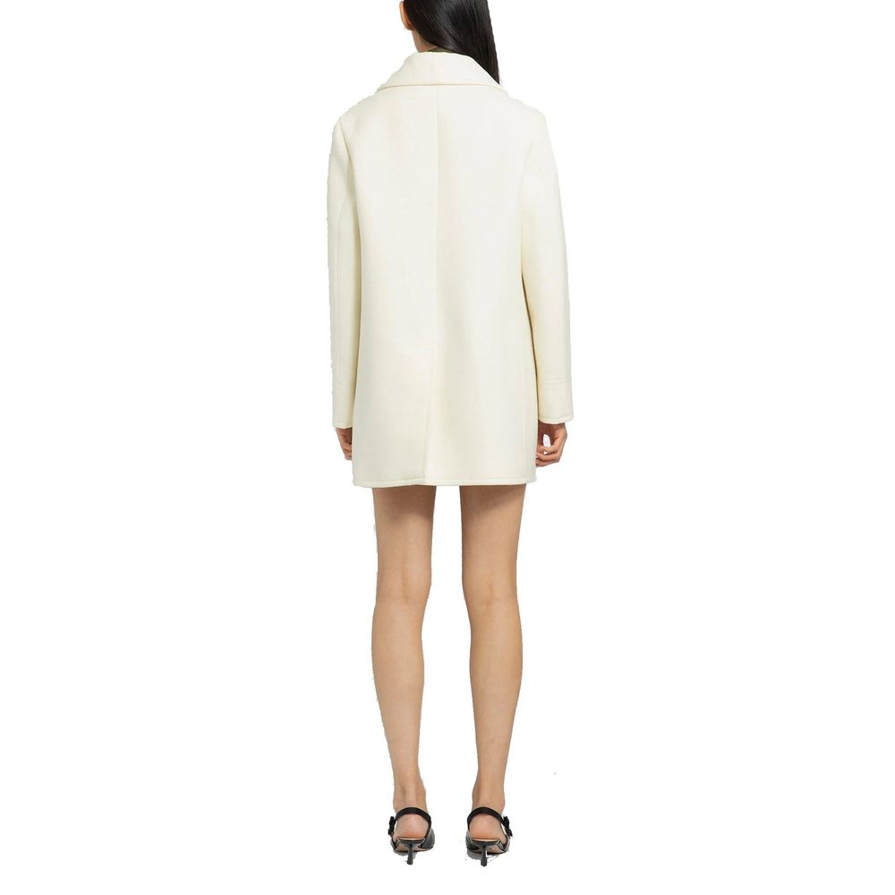 Prada Double-Breasted Wool Coat – Ivory