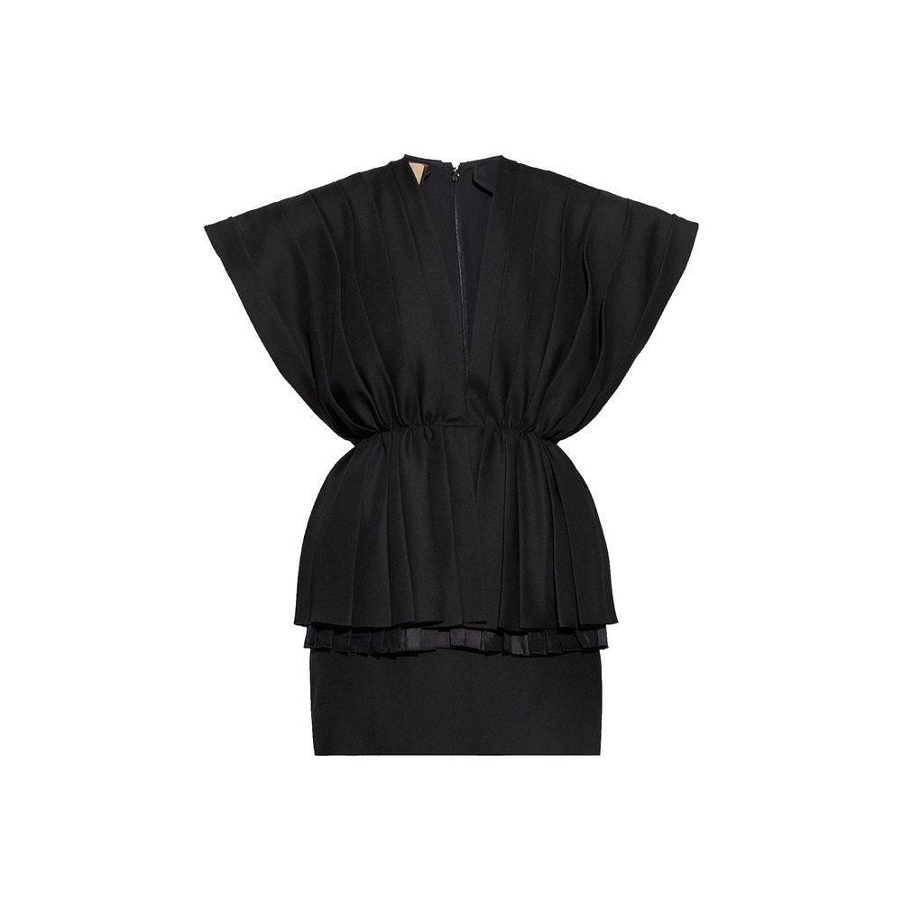 Gucci Sculpted Pleat Wool Mini Dress