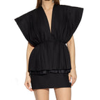 Gucci Sculpted Pleat Wool Mini Dress