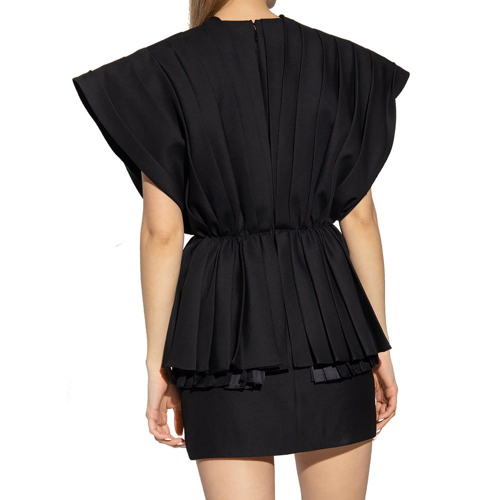 Gucci Sculpted Pleat Wool Mini Dress