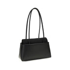 Prada Calf Leather Shoulder Bag with Enameled Triangle Logo