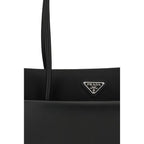 Prada Calf Leather Shoulder Bag with Enameled Triangle Logo