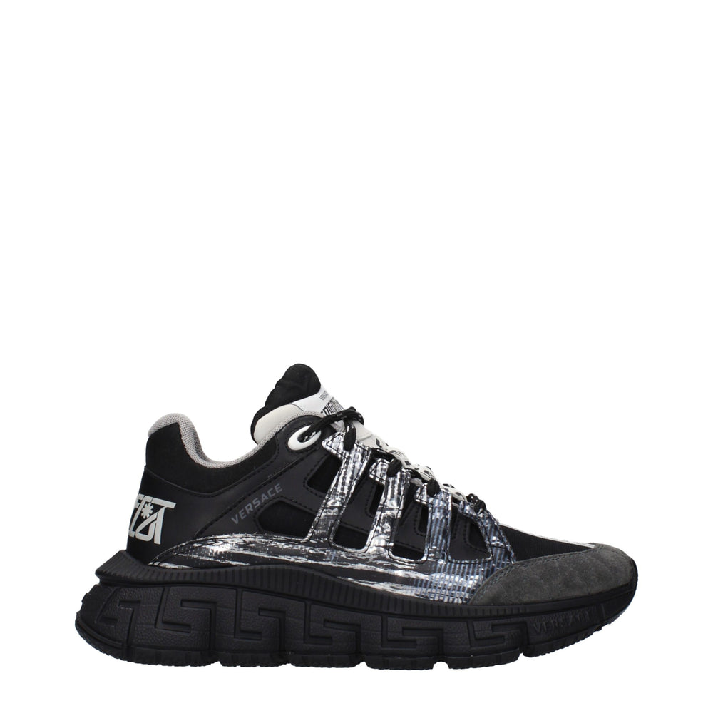 Versace Greca-Detail Athletic Sneaker — Black