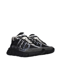 Versace Greca-Detail Athletic Sneaker — Black