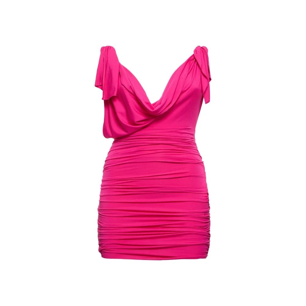 The Attico Gathered Viscose Slip Dress
