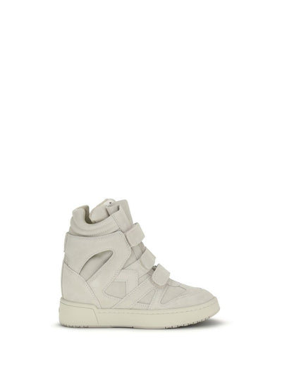 Isabel Marant Platform Leather Sneakers in Beige