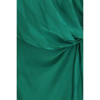 Versace Diamond-Pattern Silk Midi Dress — Bicolor