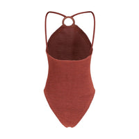 Hunza G Jasmine Halterneck Swimsuit — Metallic Rose