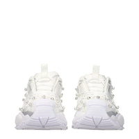 Versace Greca-Trim Fabric Sneaker — White