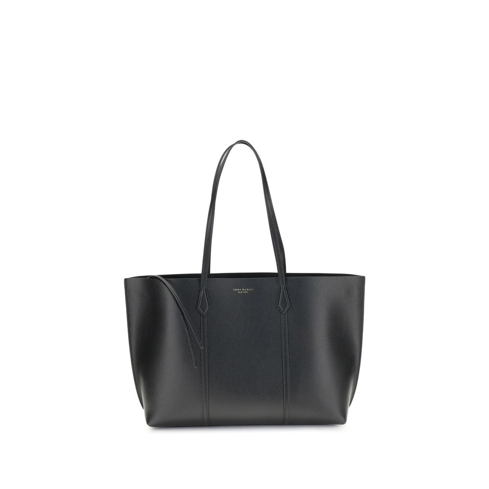 Tory Burch Perry Leather Tote Bag — Black