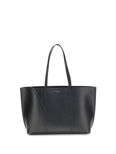 Tory Burch Perry Leather Tote Bag — Black