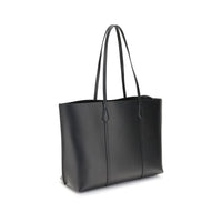 Tory Burch Perry Leather Tote Bag — Black