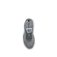 Miu Miu Tyre Technical Fabric Sneaker — Grey