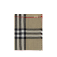 Burberry Archive Check Silk-Wool Scarf — Beige