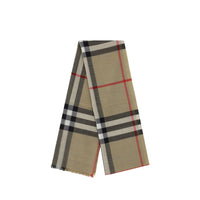 Burberry Archive Check Silk-Wool Scarf — Beige