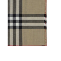 Burberry Archive Check Silk-Wool Scarf — Beige