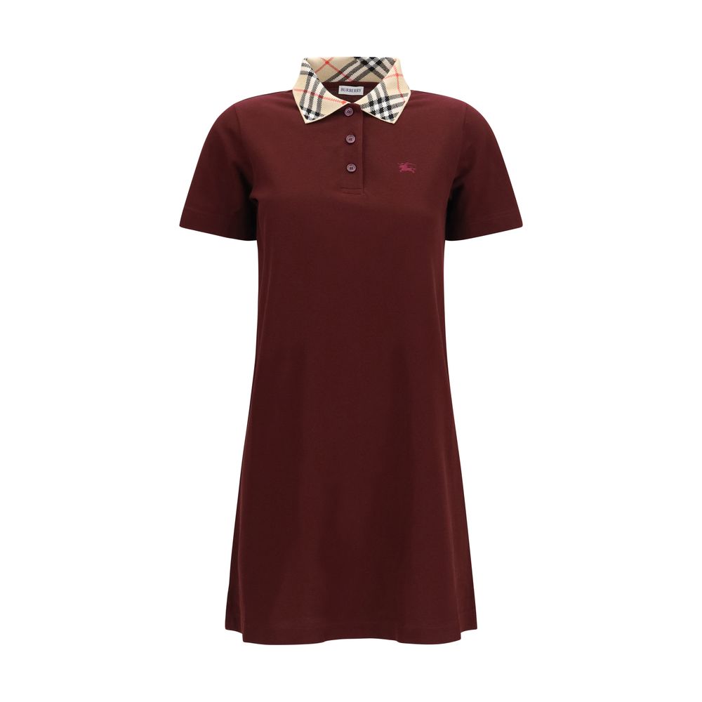 Burberry Check Collar Polo-Style Cotton Dress