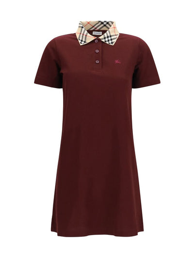 Burberry Check Collar Polo-Style Cotton Dress