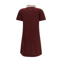 Burberry Check Collar Polo-Style Cotton Dress